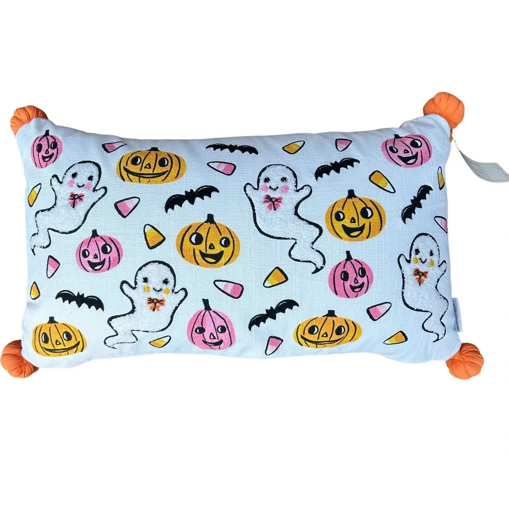 Cupcakes‎ and Cashmere Halloween Ghost Pumpkin Decorative Pillow Cute